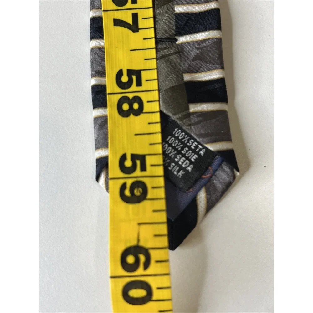 Giorgio Brutini 100% Silk Neck‎ Tie Initials Gold 4